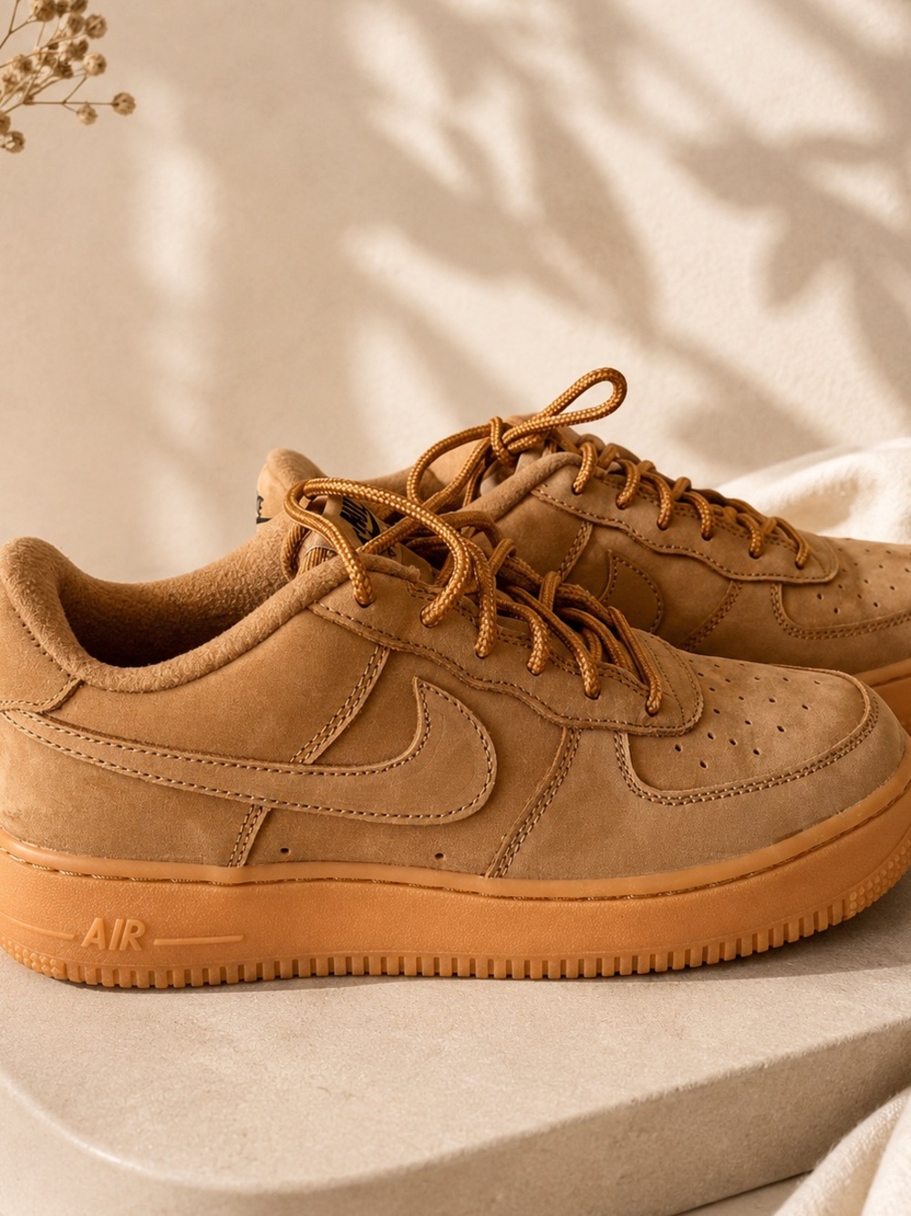 Nike Wheat/Tan Suede Low Top Sneakers